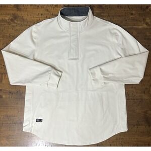 BYLT Elite men's Fairway Pullover 1/4 Zip Mock Neck Ecru, Cream, XL, MagnetPckt